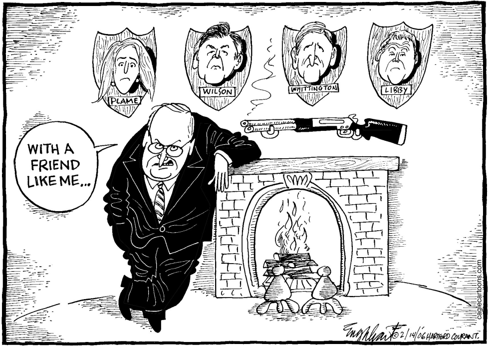  CHENEY SHOOTS HE SCORES by Bob Englehart