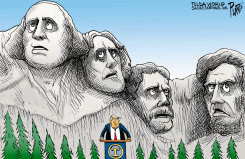 TRUMP SPEAKS AT MT. RUSHMORE by Bruce Plante