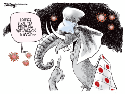 GOP NO PROBLEM WEARING A MASK by Bill Day