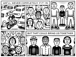 WE'LL NEVER FIT IN by Andy Singer