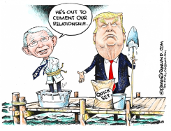 TRUMP AND DR FAUCI CEMENT by Dave Granlund