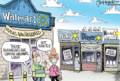 WALMART MASKS by Joe Heller