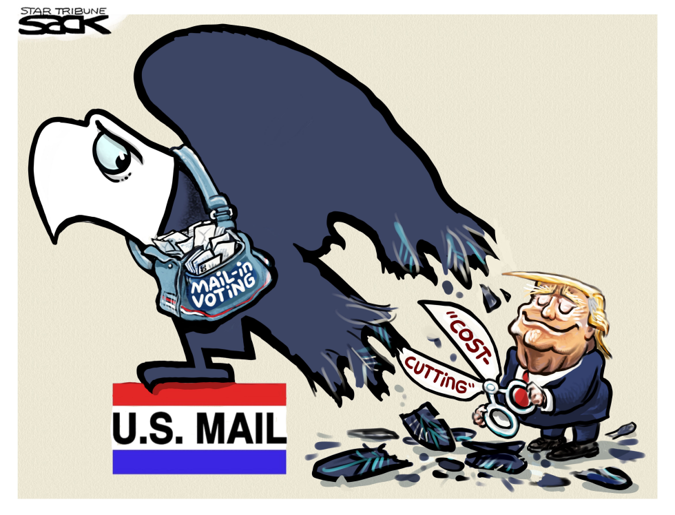 Trump Wields Cost-Cutting Scissors on US Mail as Mail-In Voting Expands