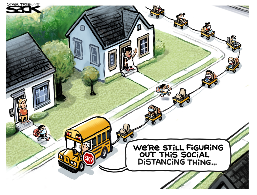 Social distancing school bus