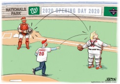 FAUCI THROWS OUT FIRST PITCH by R.J. Matson