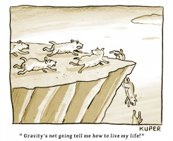  LEMMINGS VS CORONAVIRUS by Peter Kuper