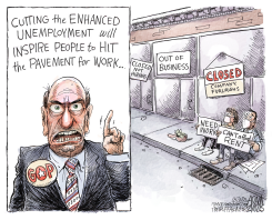 UNEMPLOYMENT BENEFITS by Adam Zyglis