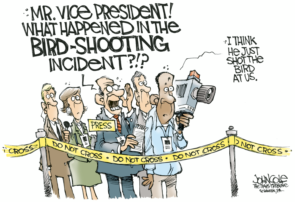  CHENEY SHOOTS THE BIRD  by John Cole