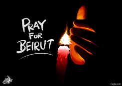 PRAY FOR BEIRUT by Osama Hajjaj