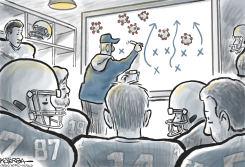 FOOTBALL VS. COVID by Jeff Koterba