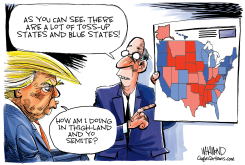 TRUMP'S SHRINKING ELECTORAL MAP by Dave Whamond