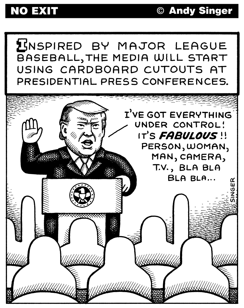 Media Cardboard Cutouts for Trump