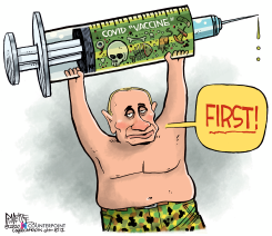PUTIN COVID VACCINE by Rick McKee