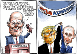 TRUMP RUSSIA TIES by Dave Whamond