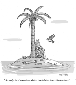 DESERT ISLAND CARTOON by Peter Kuper