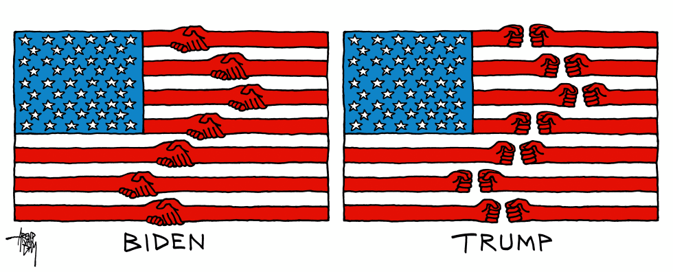 Biden-flag vs Trump-flag