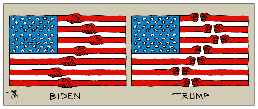 Biden-flag vs Trump-flag