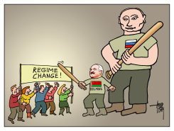 PUTIN BACKING LUKASHENKO by Arend van Dam