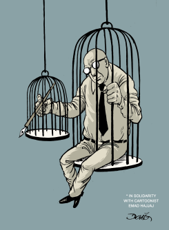 CARTOONIST EMAD HAJJAJ ARRESTED by Dario Castillejos