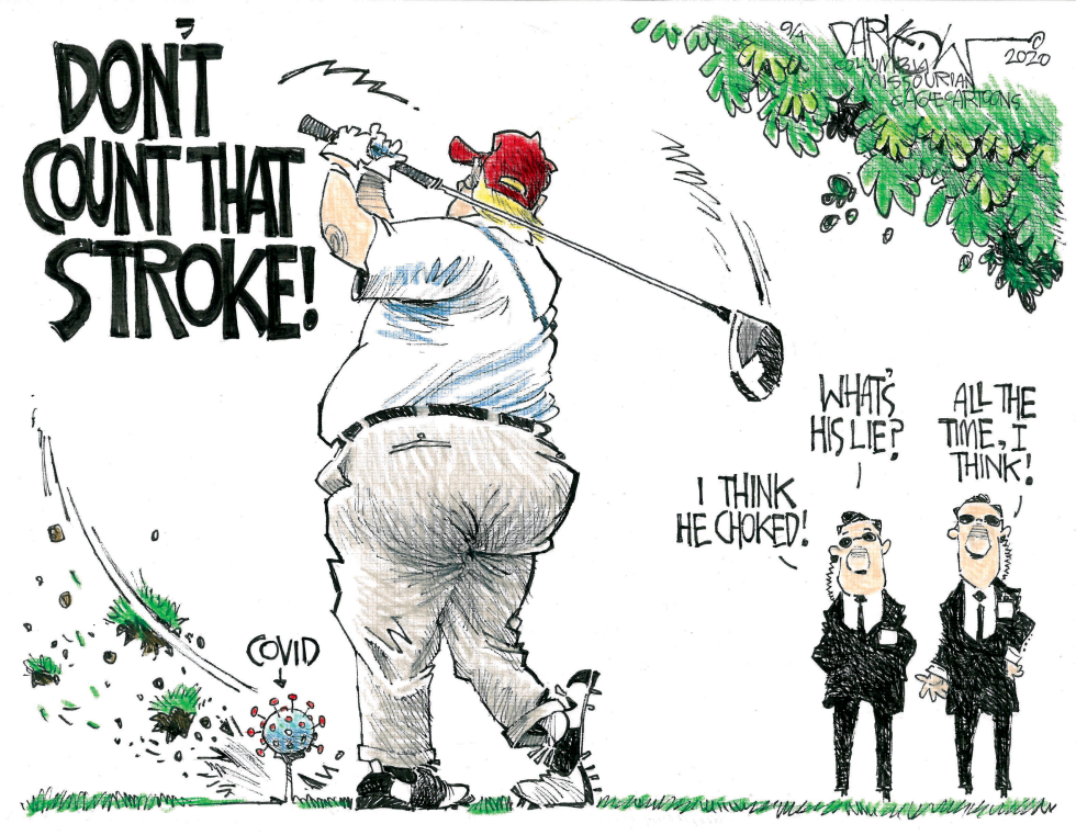 Trump chokes on COVID
