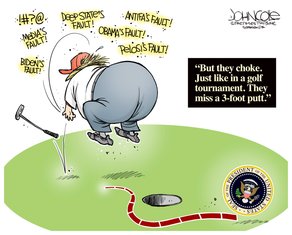 Trump chokes