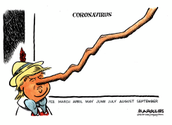 TRUMP DOWNPLAYS CORONAVIRUS by Jimmy Margulies