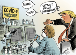 TRUMP MEDDLES IN VACCINE RACE by Patrick Chappatte