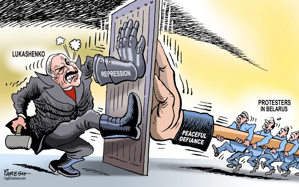 Lukashenko and protesters
