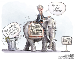 MCCONNELL HYPOCRISY by Adam Zyglis