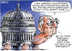 MCCONNELL SUDDENLY IN A RUSH by Dave Whamond