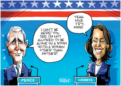 PENCE HARRIS VP DEBATE by Dave Whamond