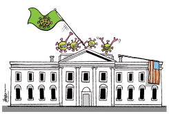 COVID 19 TAKES THE WHITE HOUSE by Manny Francisco