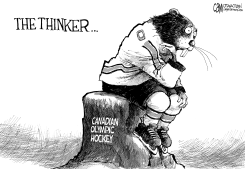 CANADA HOCKEY THINKER by Cam Cardow