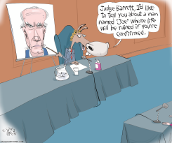 JUDGE BARRETT AND JOE by Gary McCoy