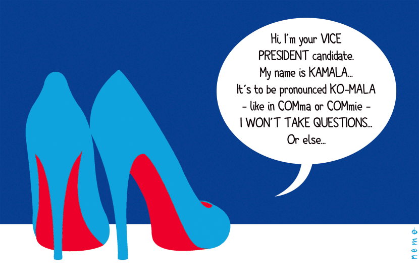 Kamala empty shoes
