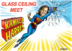 KAMALA HARRIS BREAKS GLASS CEILING by Dave Whamond