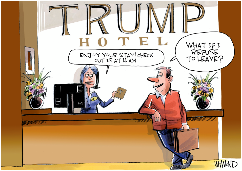 Trump check out