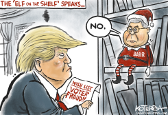 WILLIAM BARR, ELF ON THE SHELF by Jeff Koterba