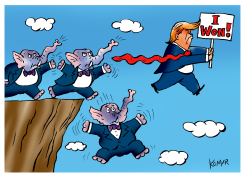 TRUMP AND GOP ELEPHANTS by Christo Komarnitski