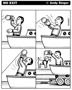 DOG FISHING by Andy Singer