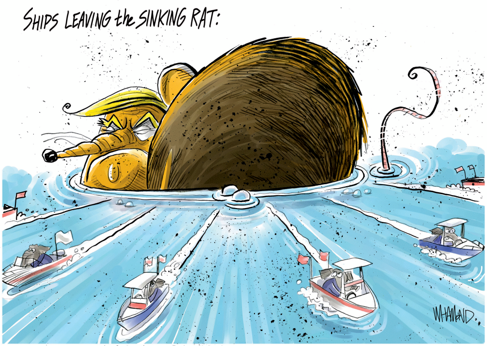 Ships leaving the sinking rat