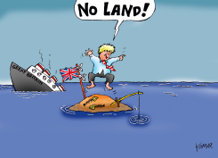 BORIS JOHNSON ON A DESERT ISLAND by Christo Komarnitski