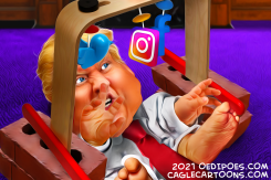 SOCIAL MEDIA BAN TRUMP by Bart van Leeuwen