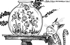 DEMS IN A BOWL by Mike Keefe