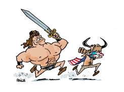 CONAN VS QANON SHAMAN  by Frederick Deligne