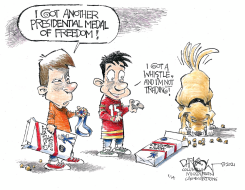 PRESIDENTIAL TRINKET OF FREEDOM by John Darkow