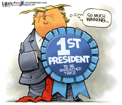 TRUMP IMPEACHED TWICE by Rick McKee