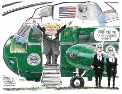 TRUMP WAVES GOODBYE by John Darkow