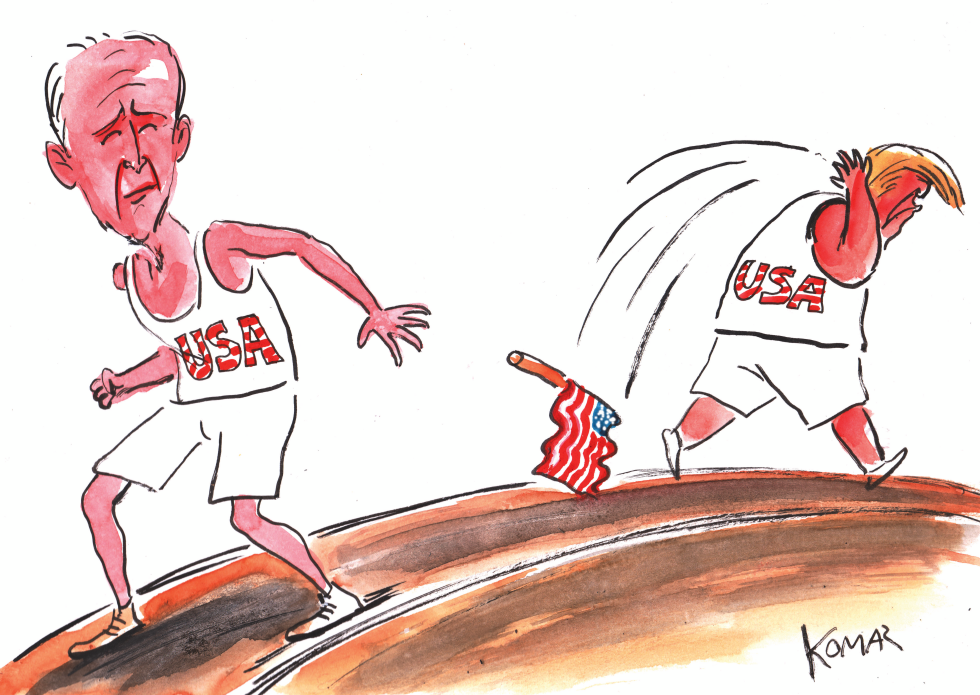 Trump passes the baton