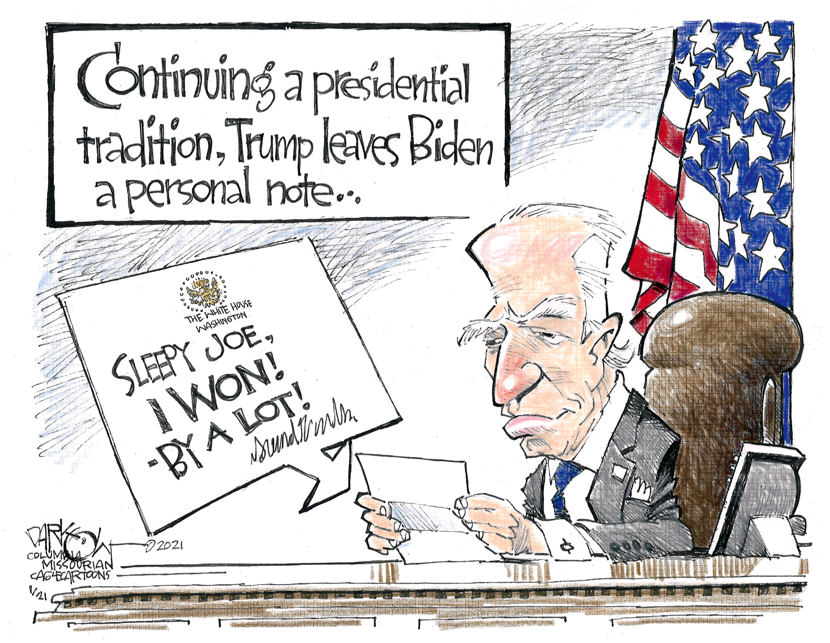 Trump leaves Biden a note